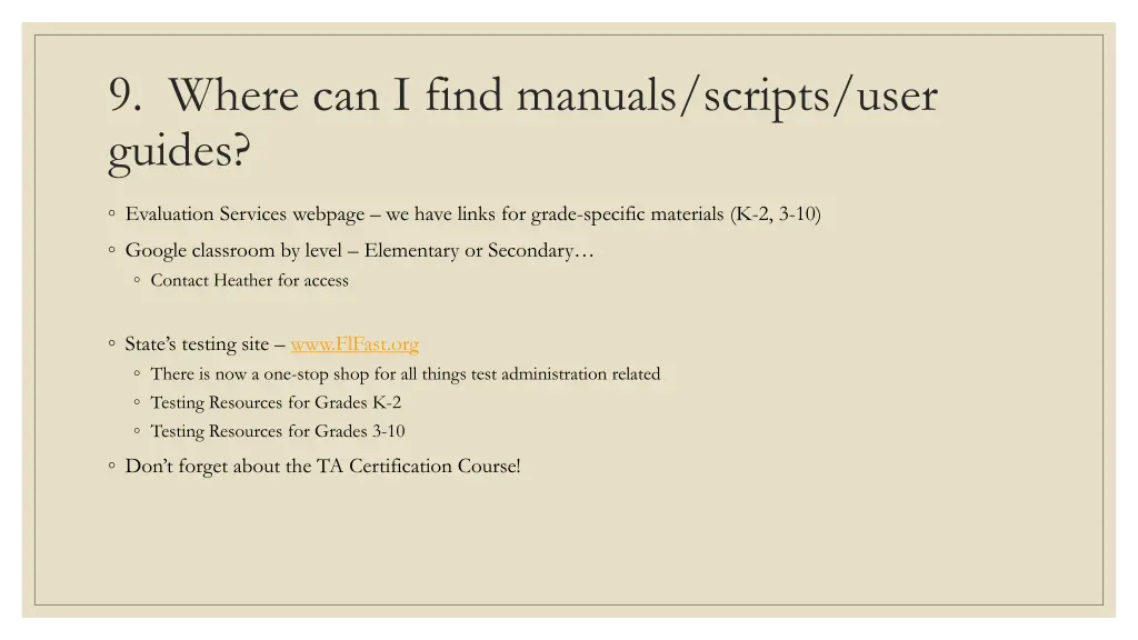 9 where can i find manuals scripts user guides