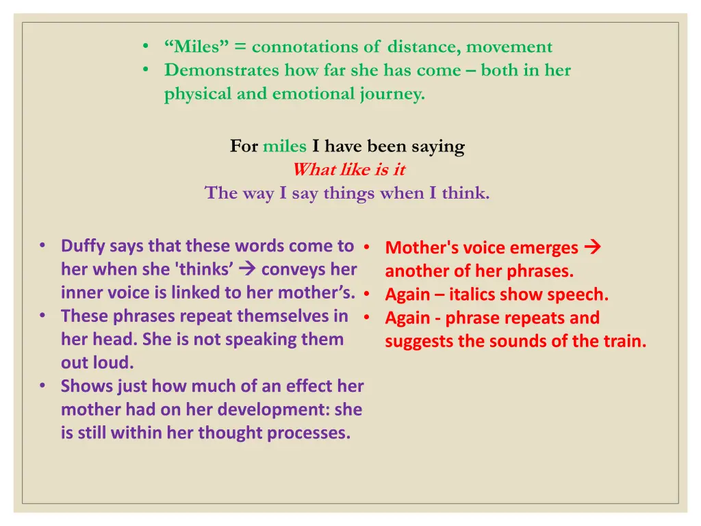 miles connotations of distance movement