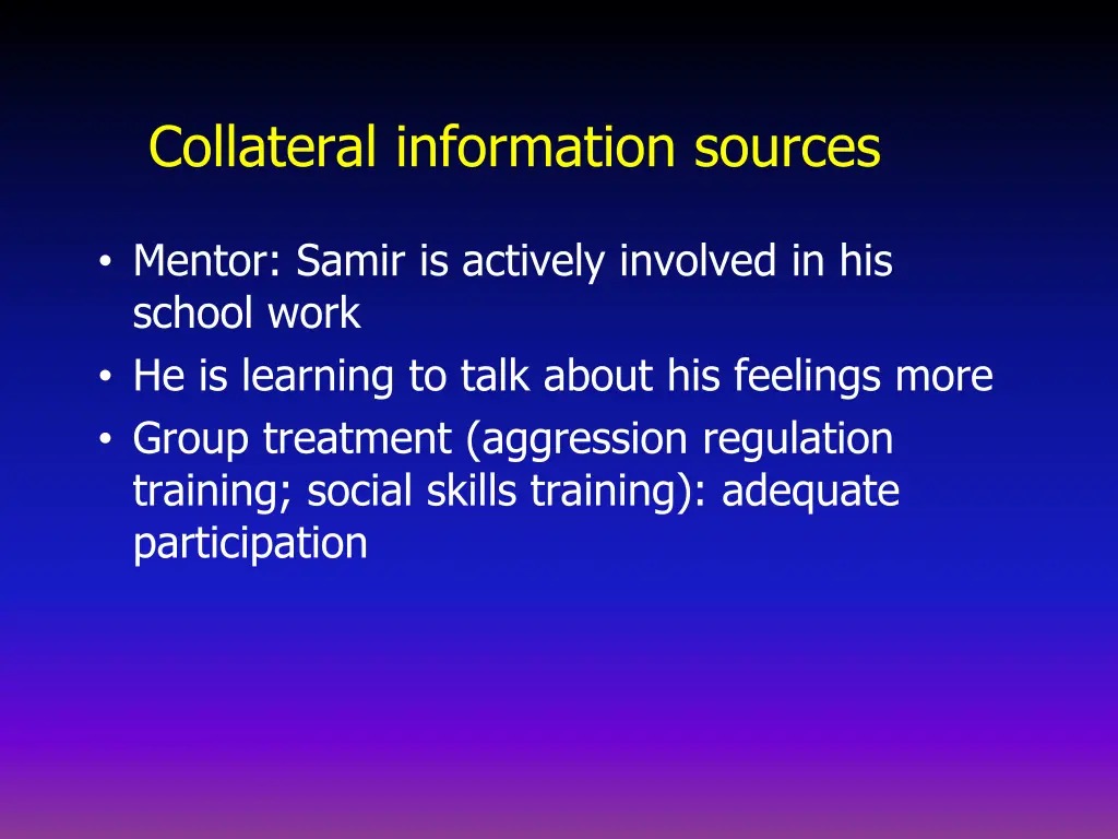 collateral information sources