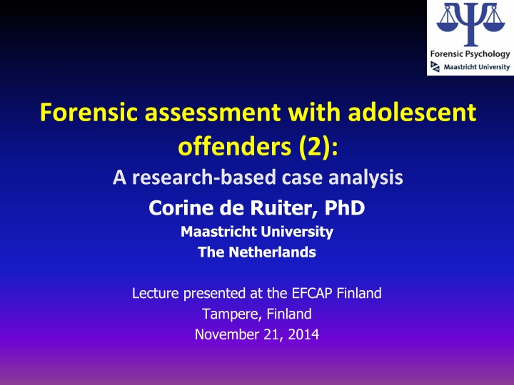 forensic assessment with adolescent offenders