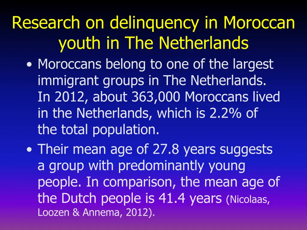 research on delinquency in moroccan youth 1