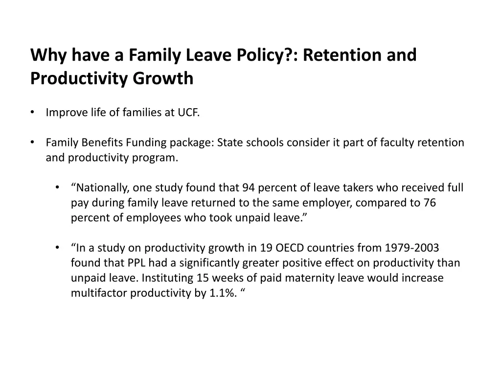 why have a family leave policy retention