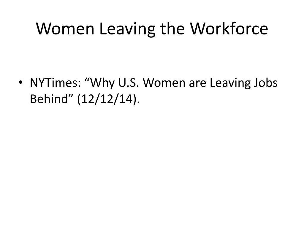 women leaving the workforce