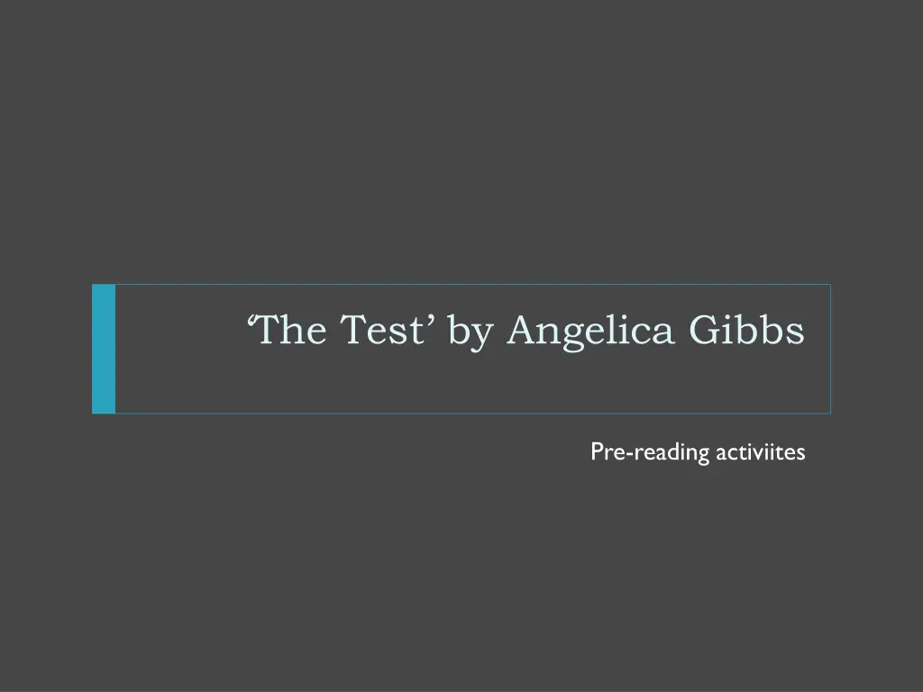 the test by angelica gibbs