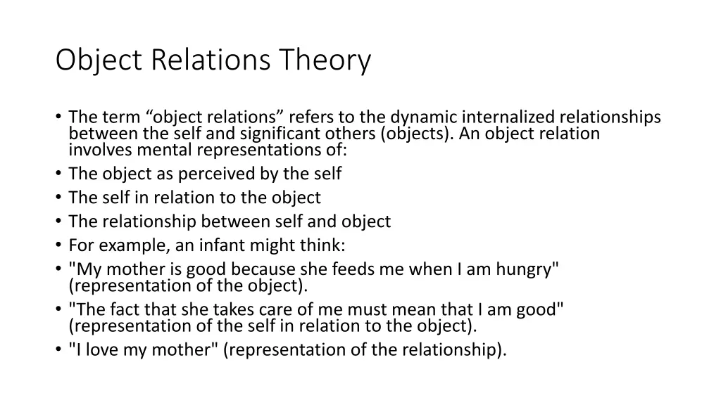 object relations theory 1