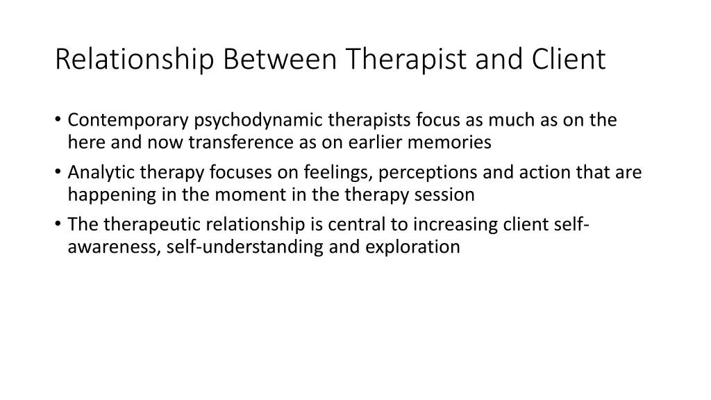 relationship between therapist and client