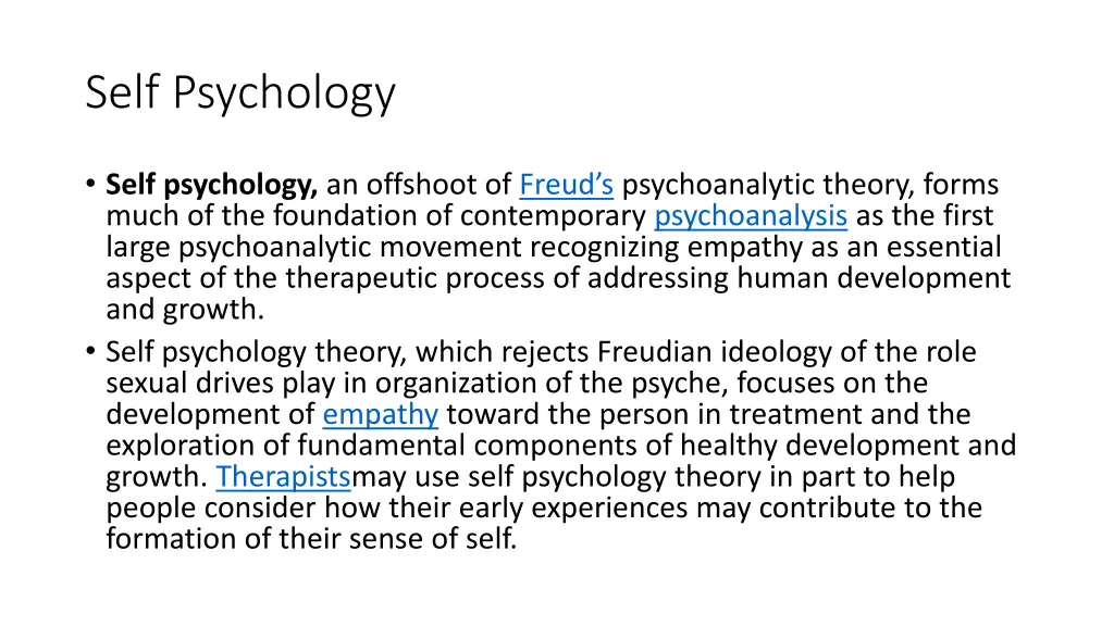 self psychology