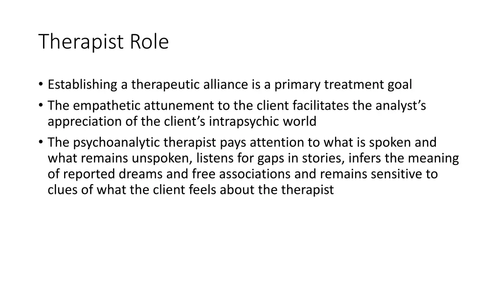 therapist role