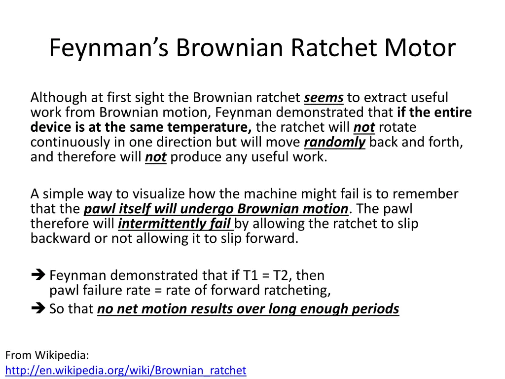 feynman s brownian ratchet motor 2