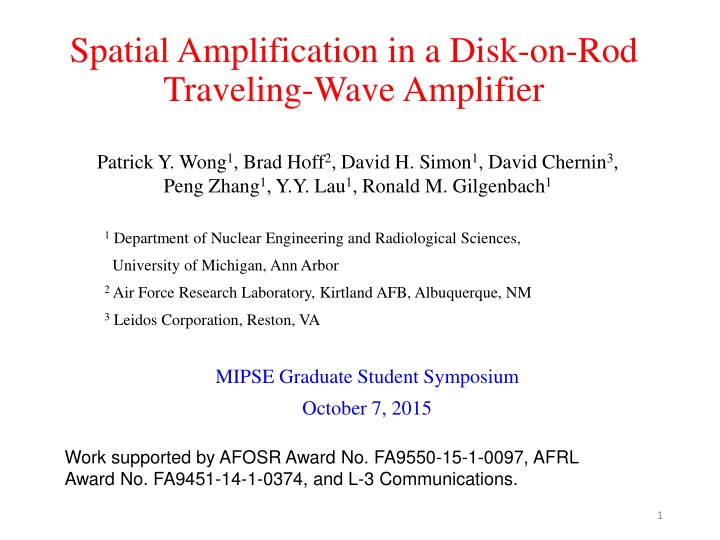 spatial amplification in a disk on rod traveling