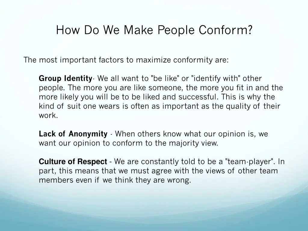 how do we make people conform 2