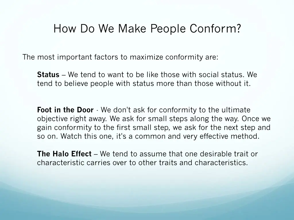 how do we make people conform 3