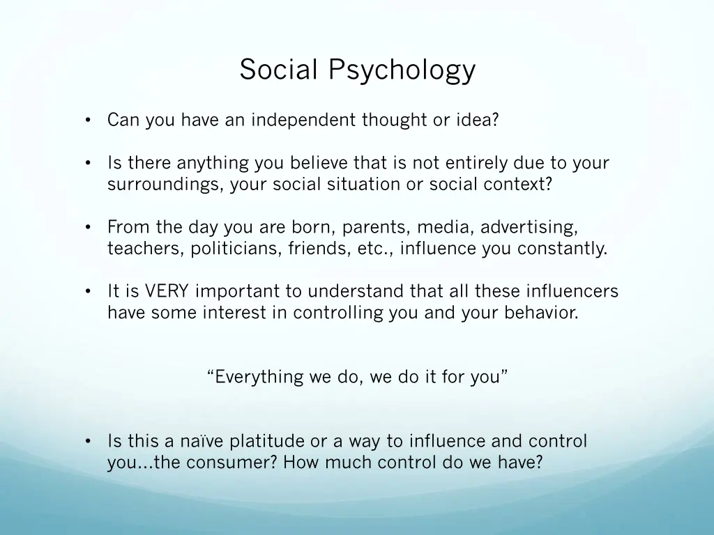 social psychology