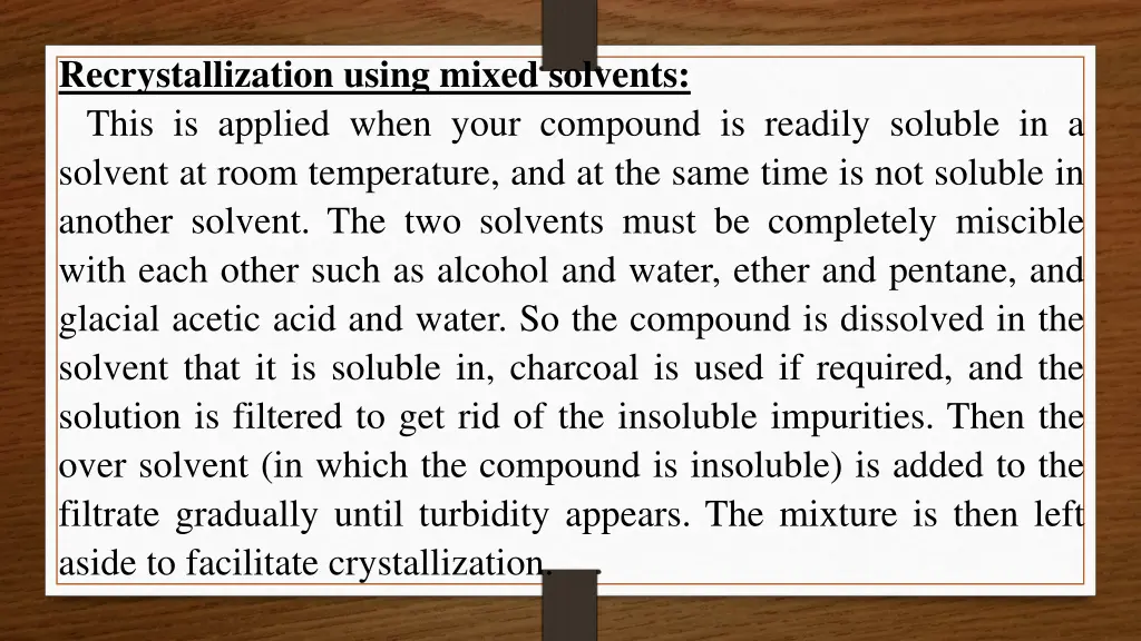 recrystallization using mixed solvents this