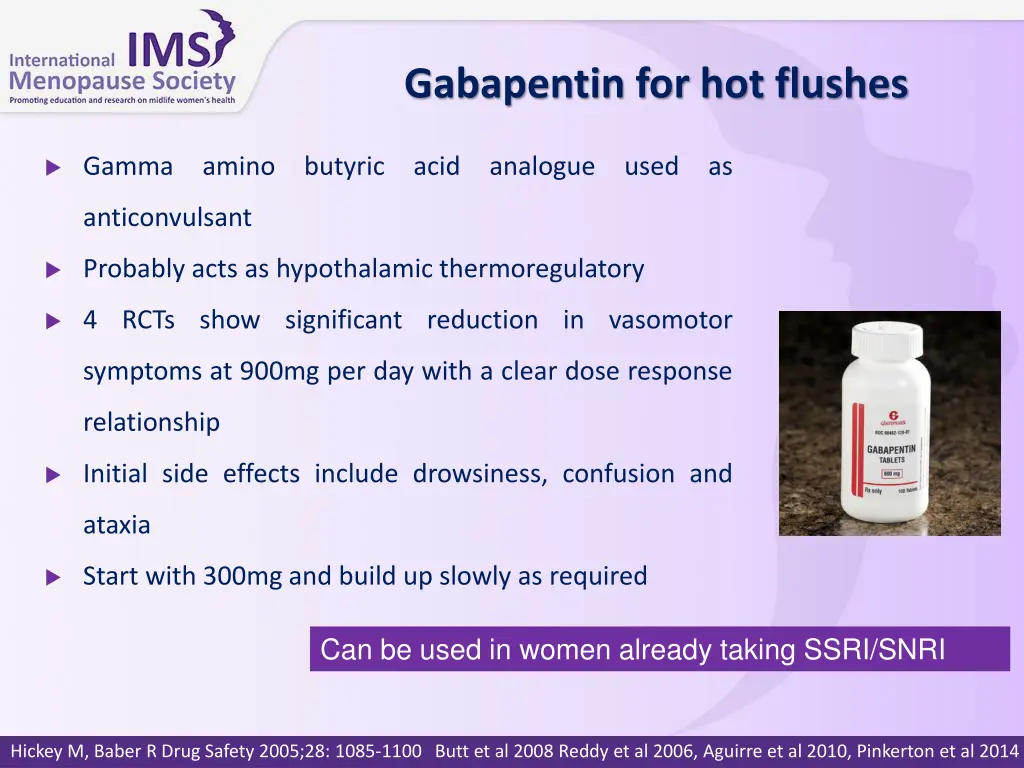 gabapentin for hot flushes