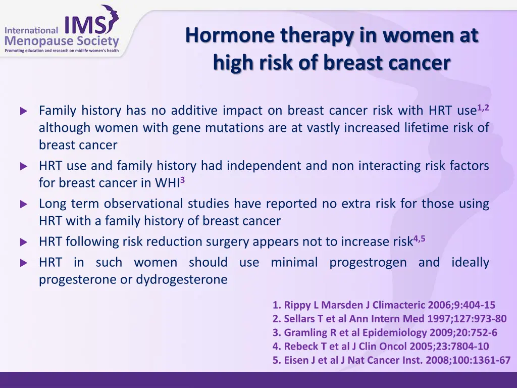 hormone therapy in women at high risk of breast