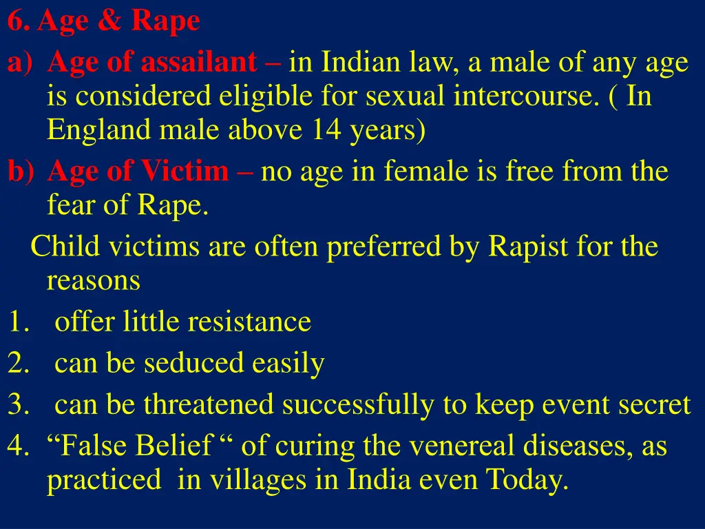 6 age rape a age of assailant in indian