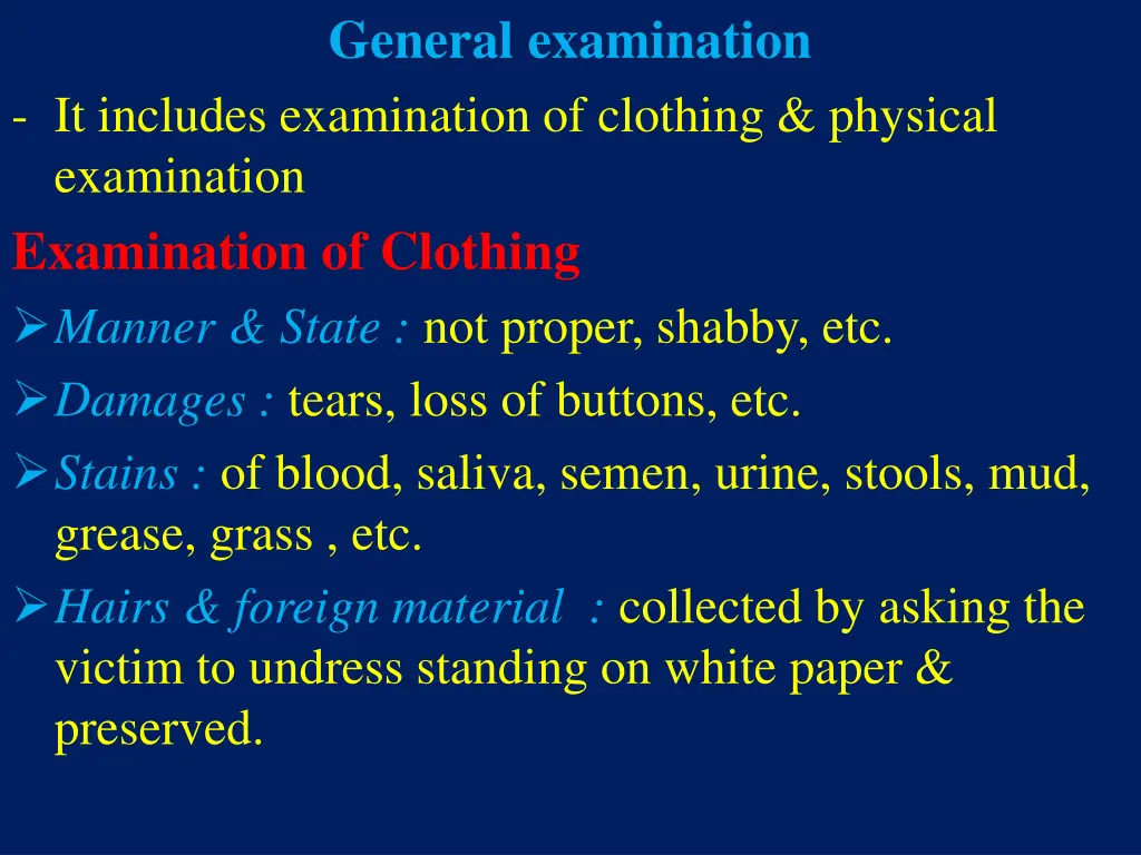 general examination