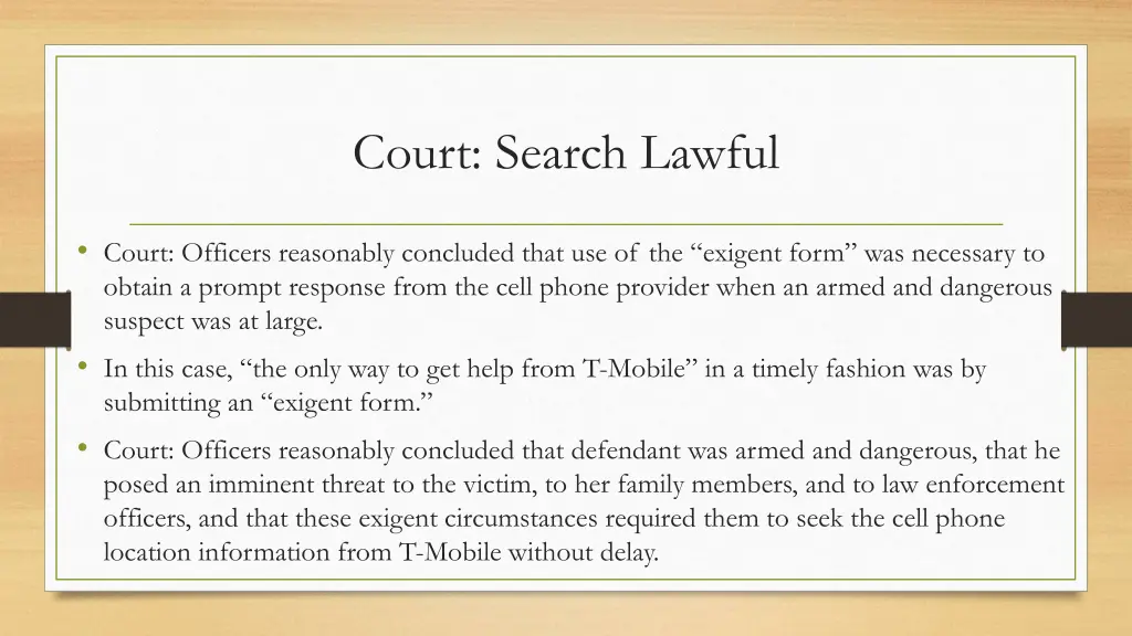 court search lawful