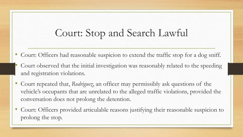 court stop and search lawful