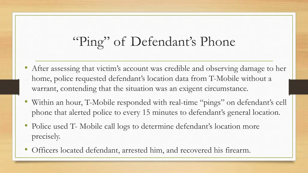 ping of defendant s phone