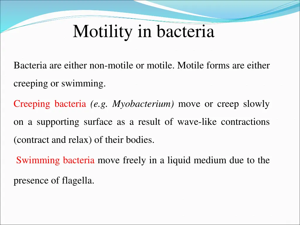 motility in bacteria