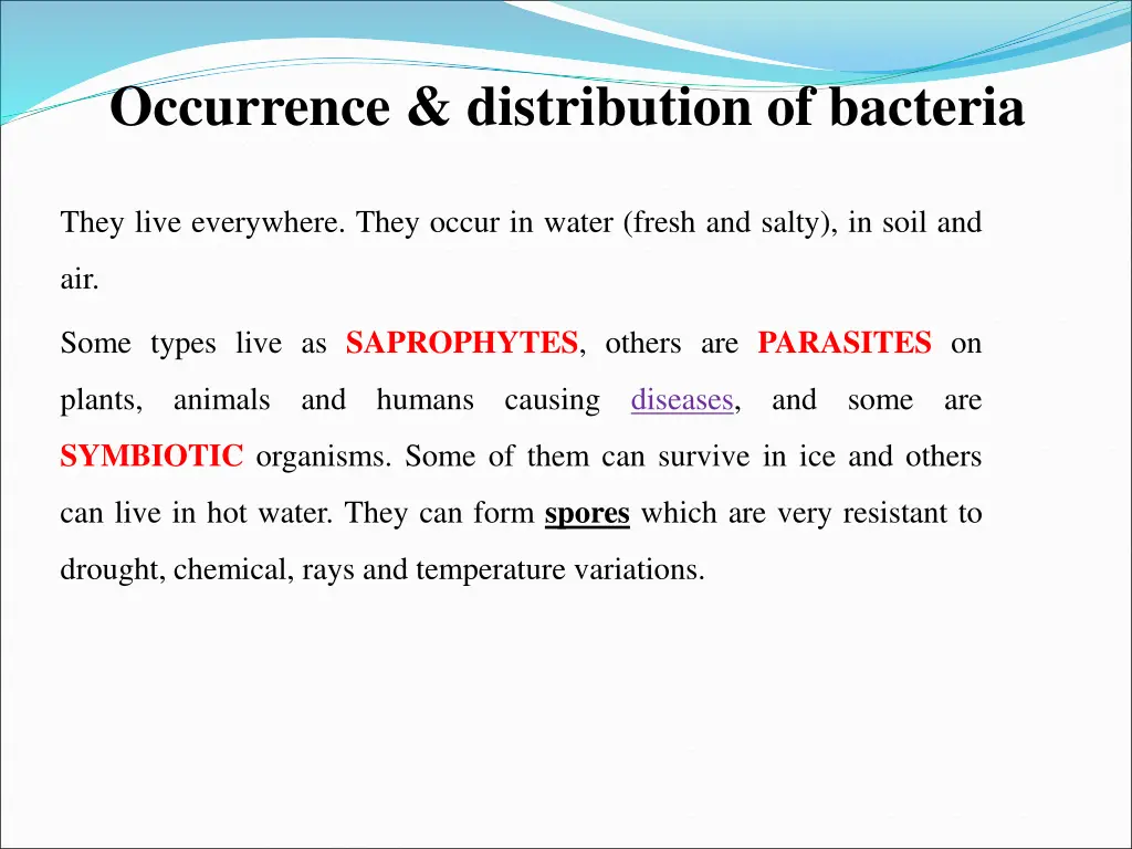 occurrence distribution of bacteria