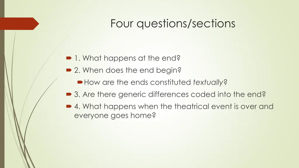 four questions sections