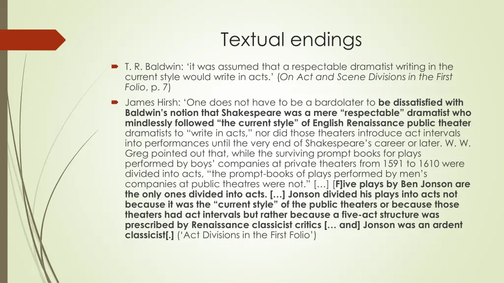 textual endings