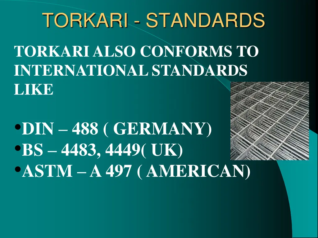 torkari standards