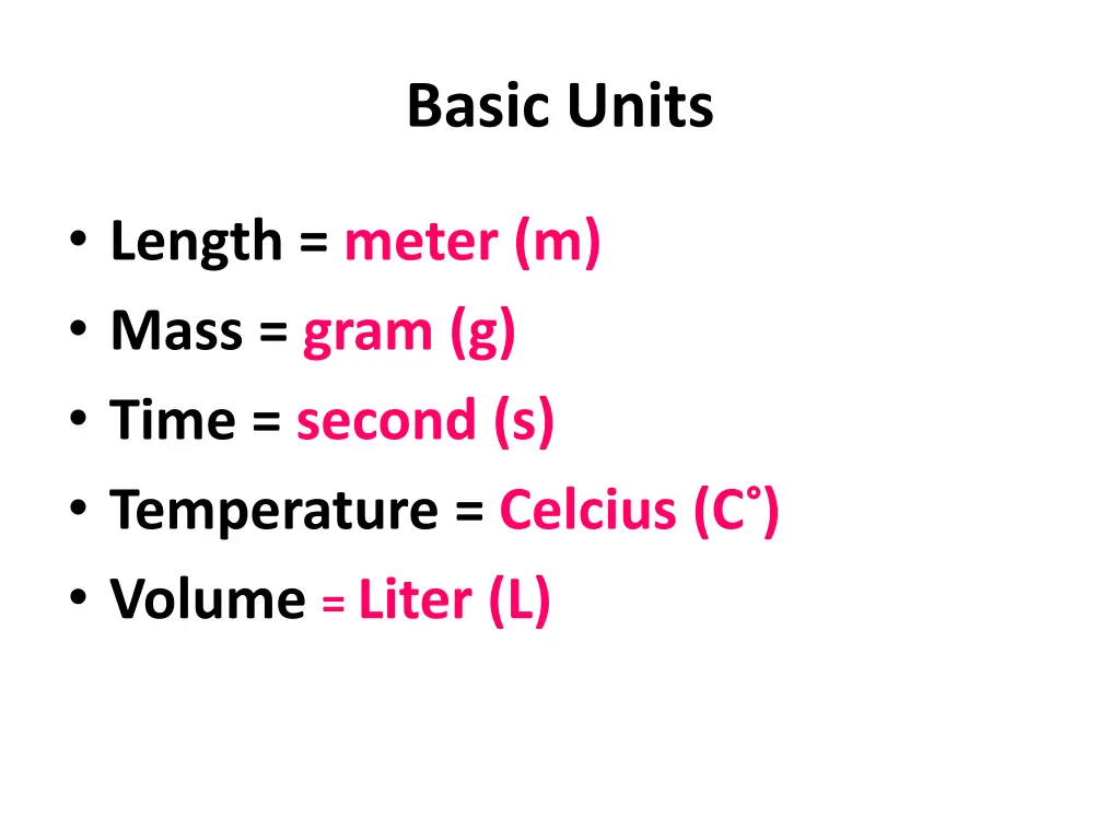 basic units