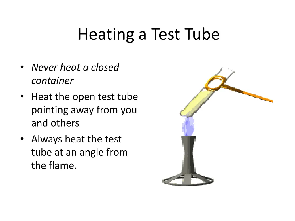 heating a test tube