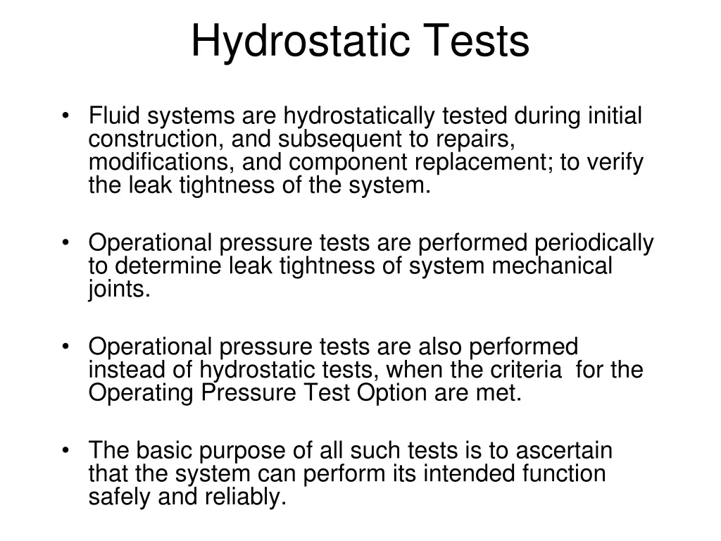 hydrostatic tests 1