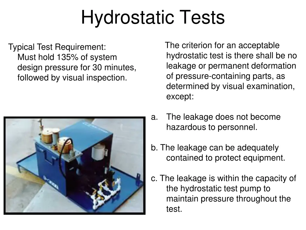 hydrostatic tests 3