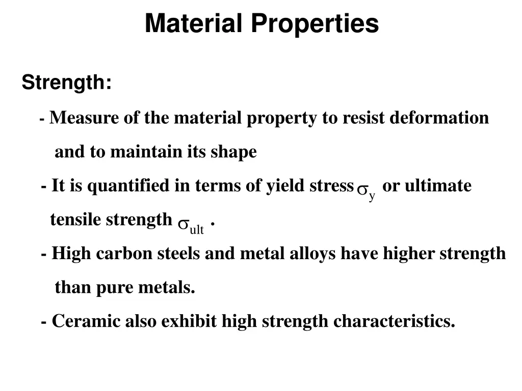 material properties