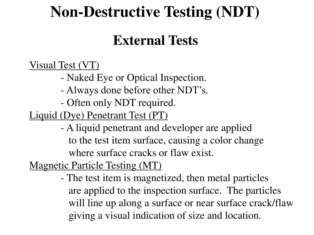 non destructive testing ndt