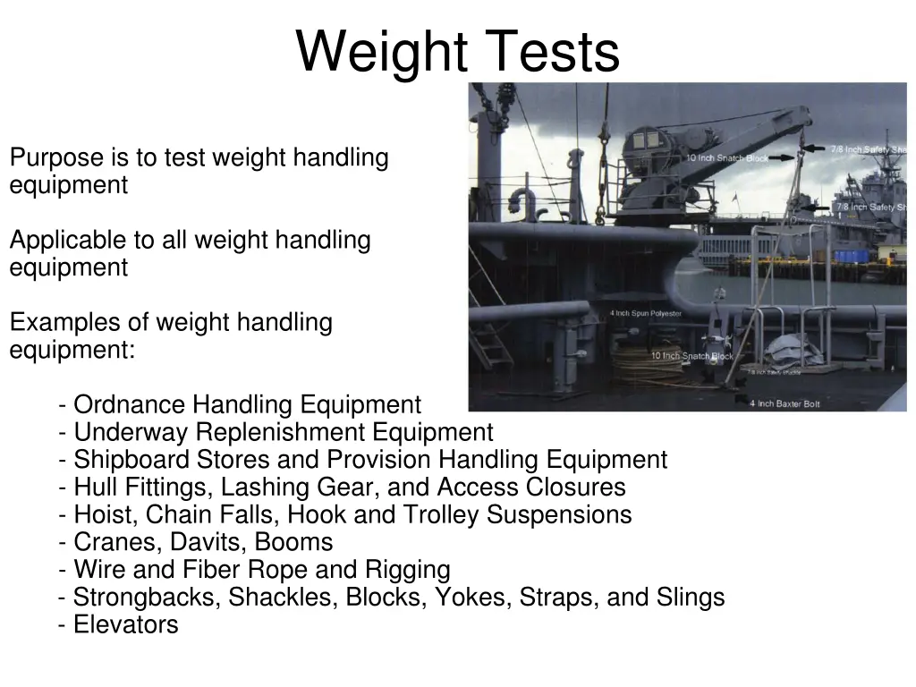 weight tests