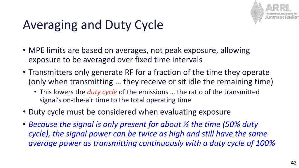 averaging and duty cycle