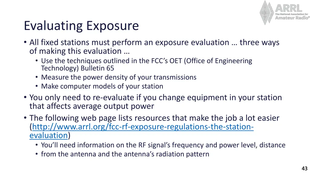 evaluating exposure all fixed stations must