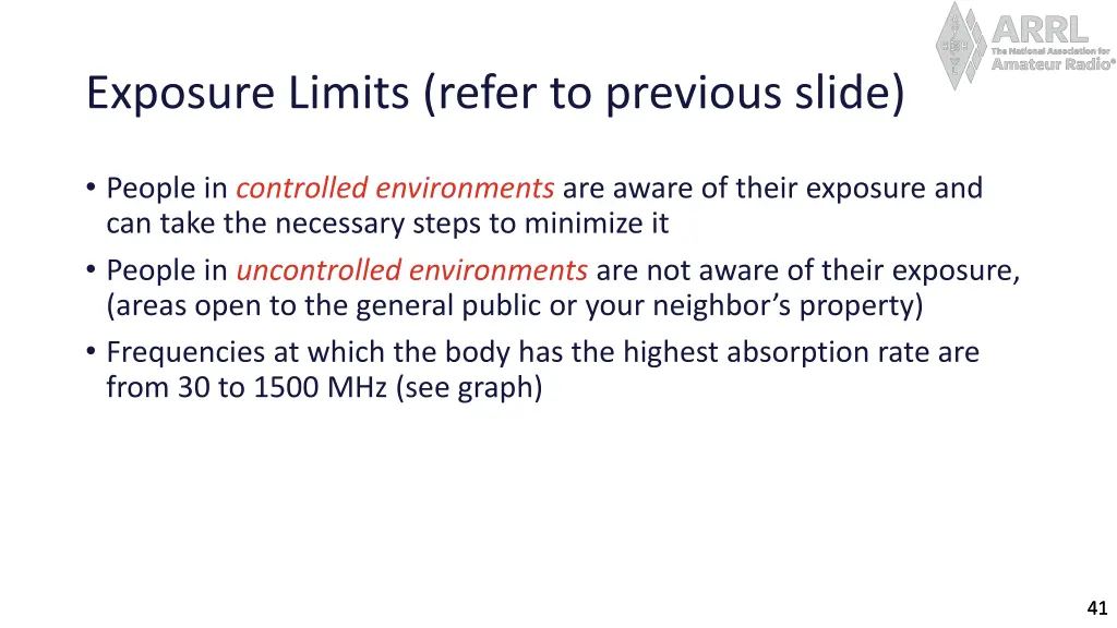 exposure limits refer to previous slide