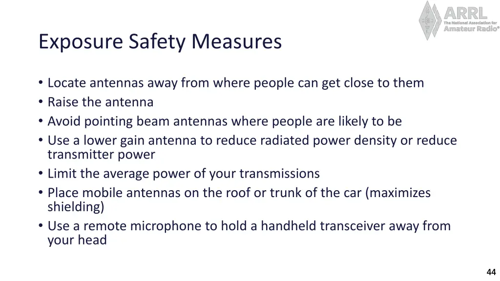 exposure safety measures