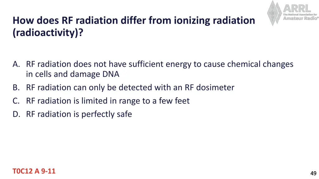 how does rf radiation differ from ionizing