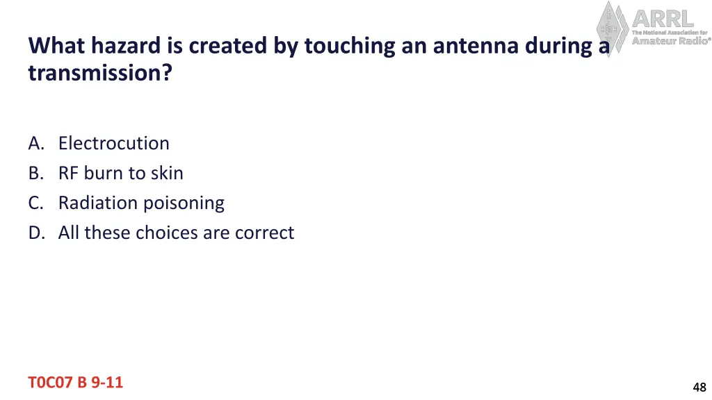 what hazard is created by touching an antenna