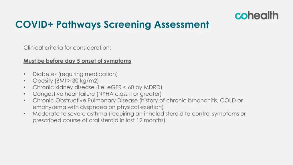 covid pathways screening assessment 1