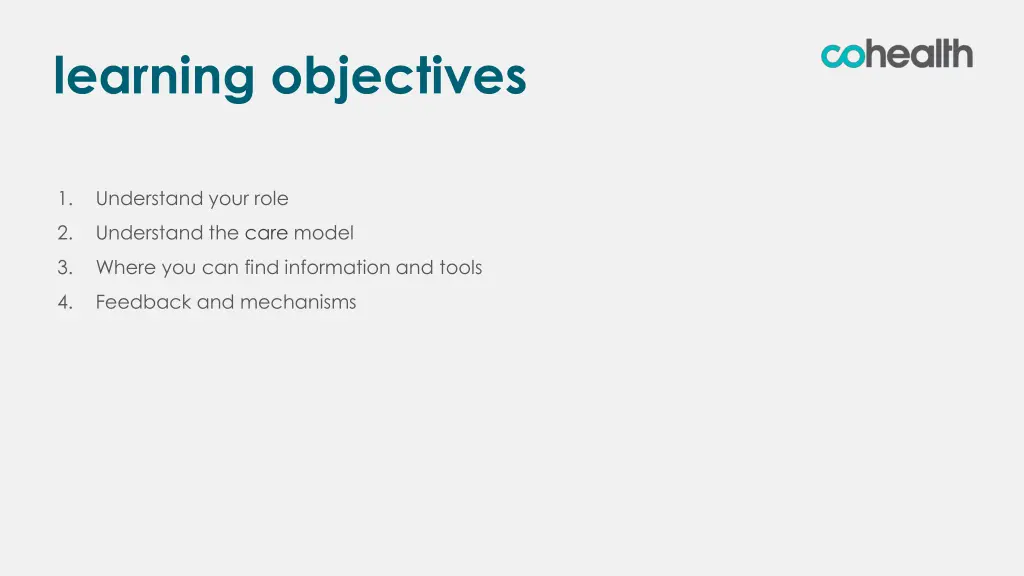 learning objectives