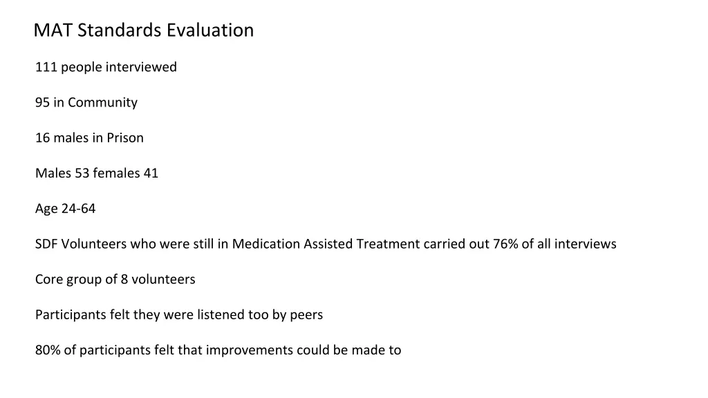 mat standards evaluation