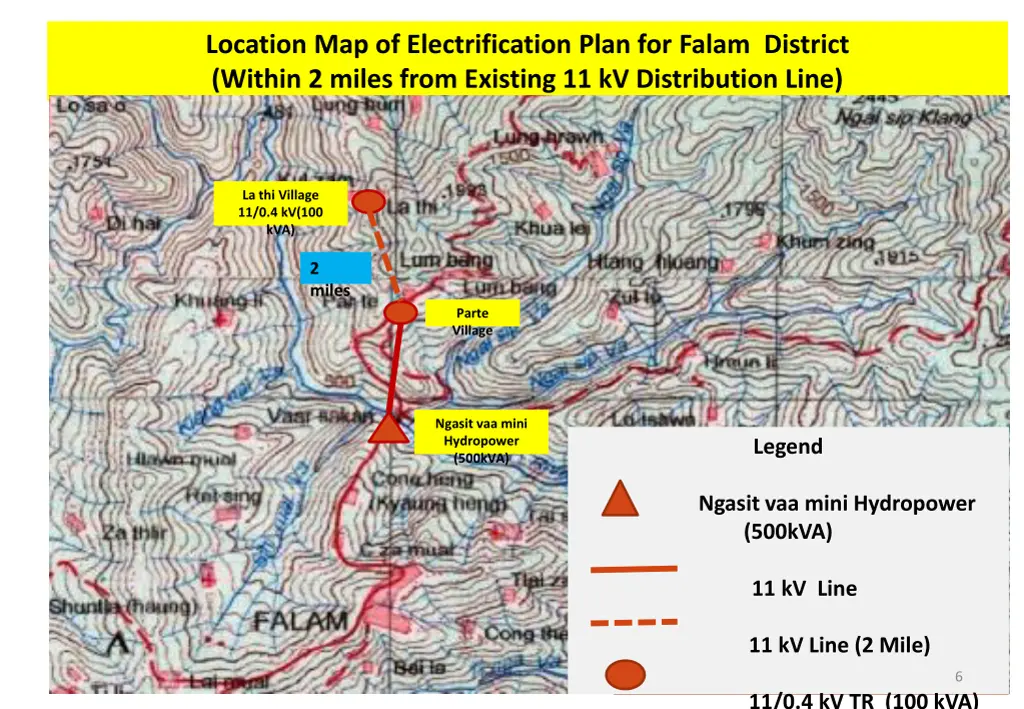 location map of electrification plan for falam