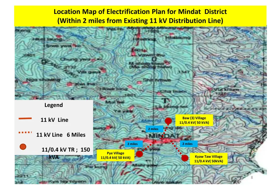 location map of electrification plan for mindat