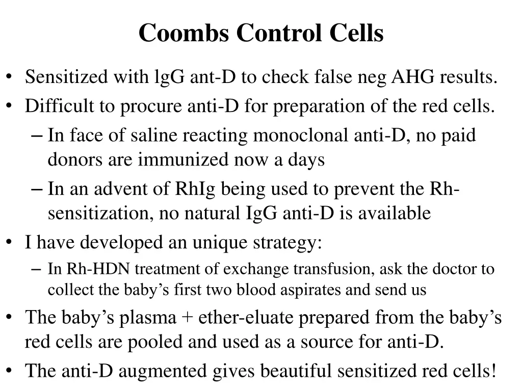 coombs control cells