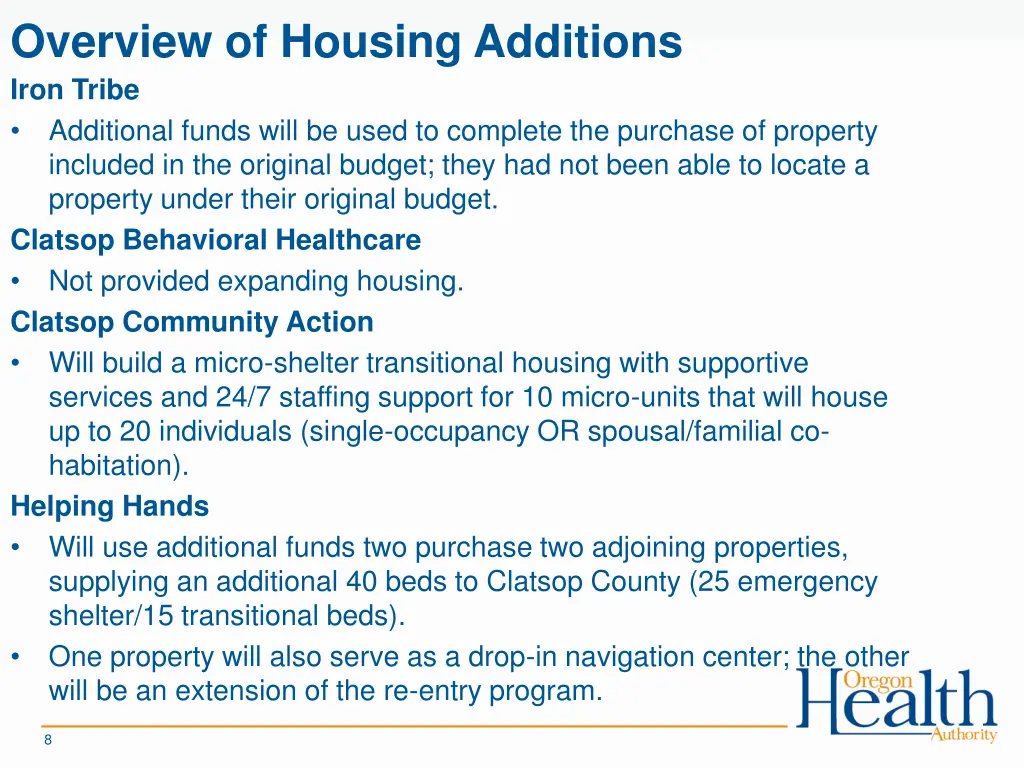 overview of housing additions iron tribe